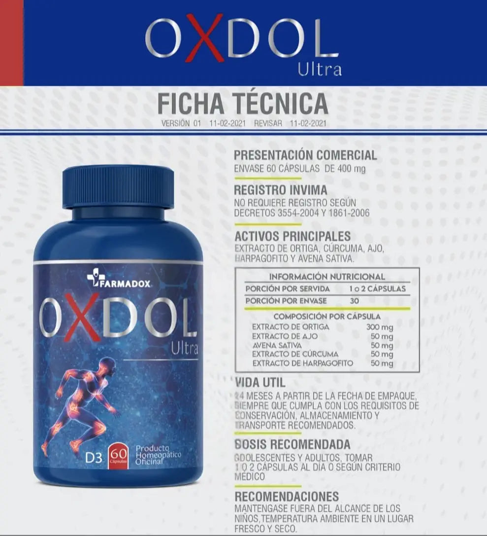 Oxdol Ultra® Suplemento Efectivo para Aliviar el Dolor y Devolverte la Libertad