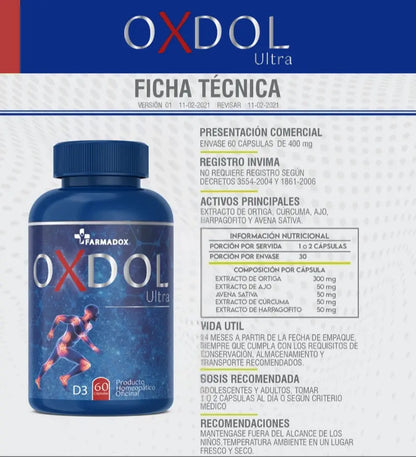 Oxdol Ultra® Suplemento Efectivo para Aliviar el Dolor y Devolverte la Libertad