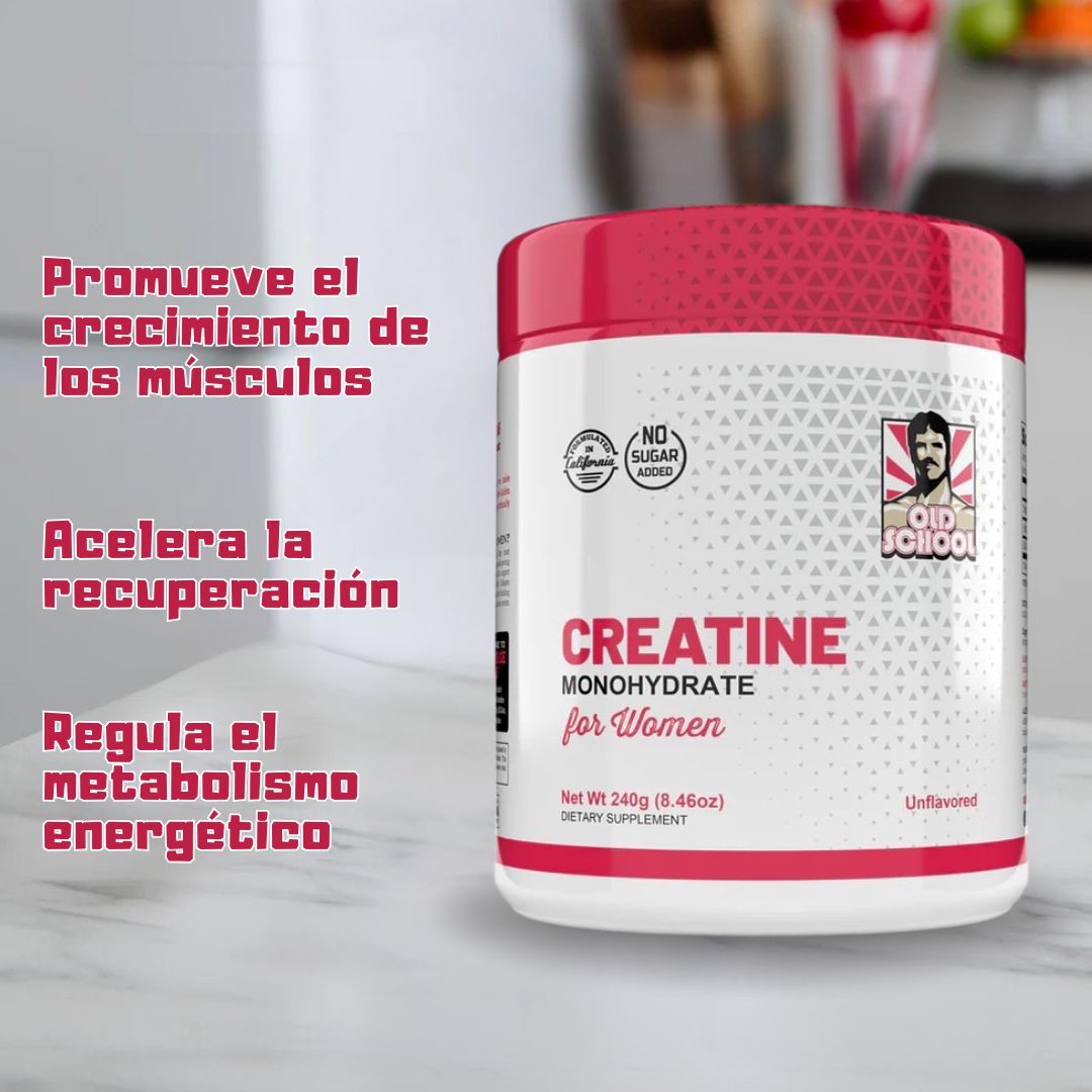 Old School® Monohidrato de creatina para mujeres