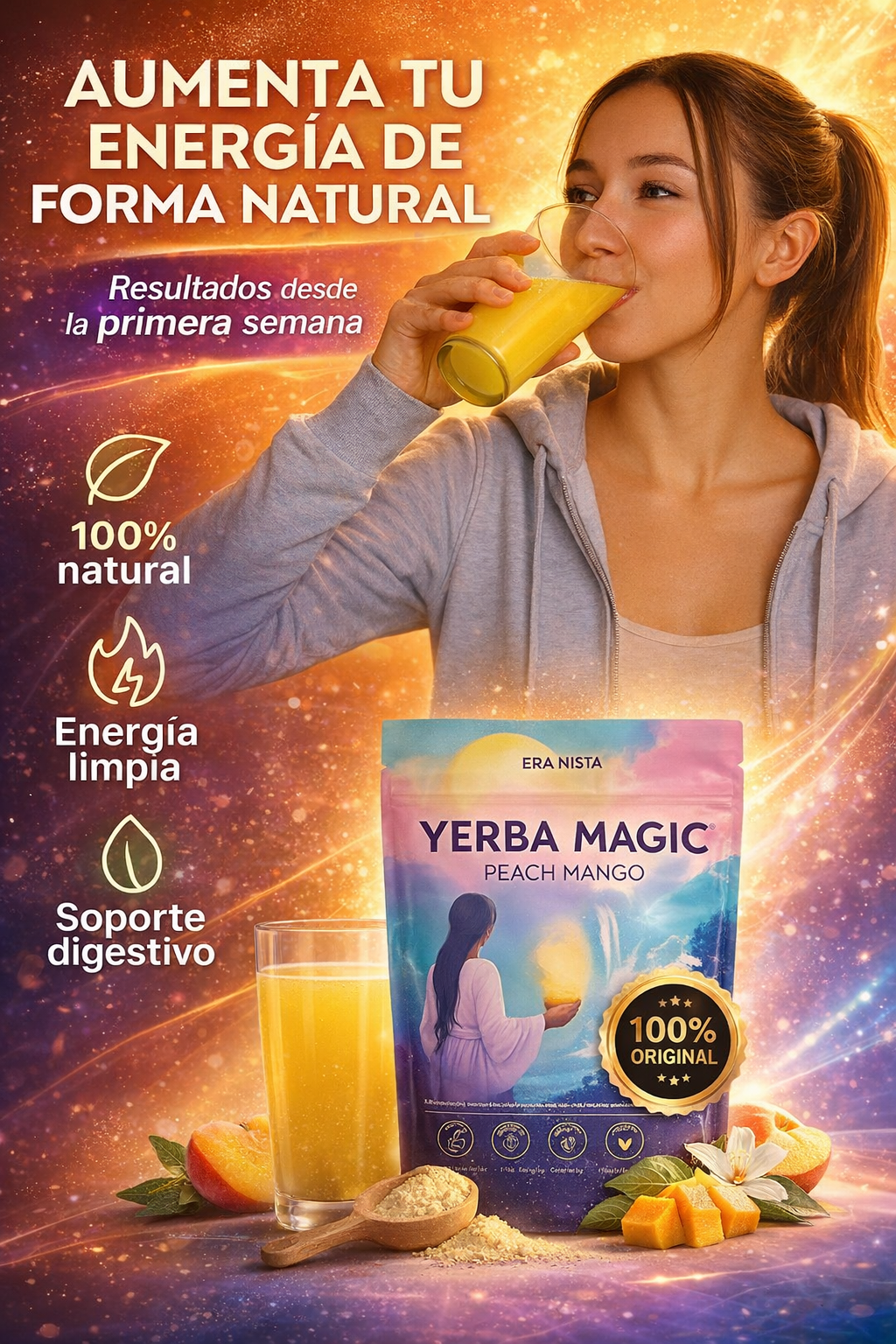 Te En Polvo de Yerba + Energía+Enfoque