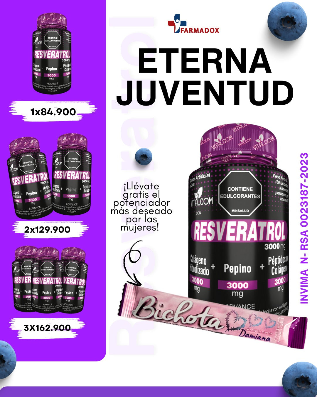 RESVERATROL FRASCO X 60 TBL MASTICABLES  VITALCOM