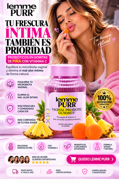 Lemme Purr Balance™ — Gomitas Probióticas para Bienestar Íntimo