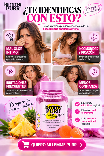 Lemme Purr Balance™ — Gomitas Probióticas para Bienestar Íntimo
