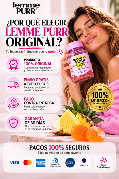 Lemme Purr Balance™ — Gomitas Probióticas para Bienestar Íntimo