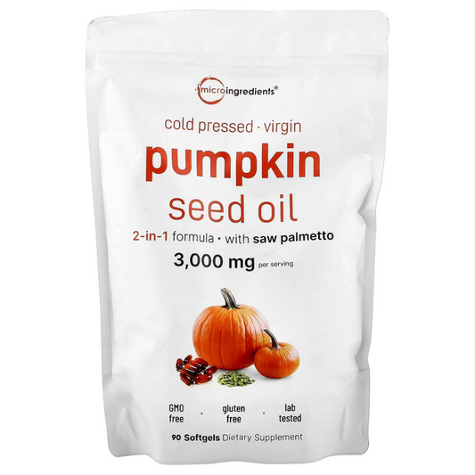 Cápsulas blandas de aceite de semilla de calabaza de  microingredientes y saw palmetto