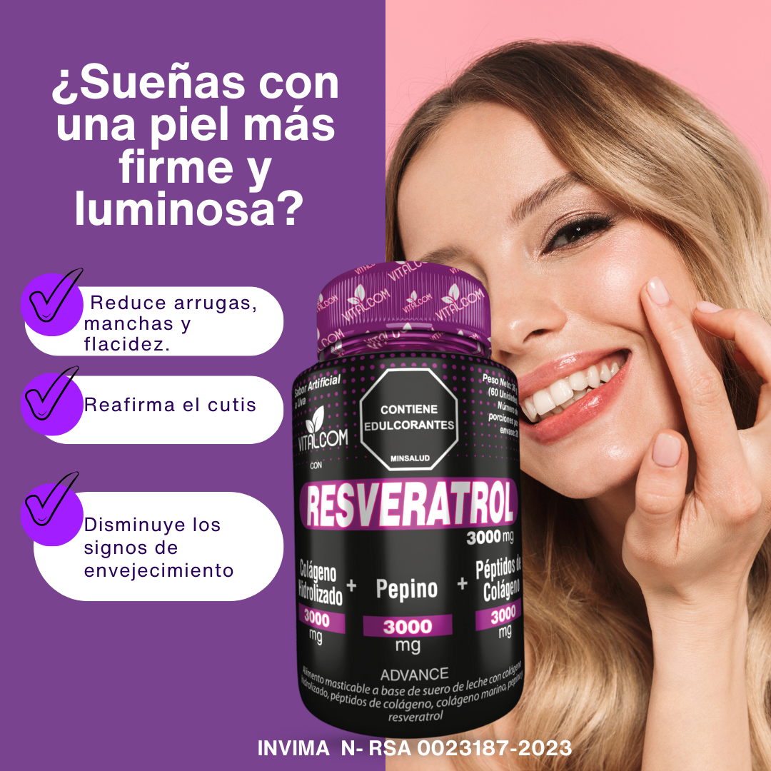 RESVERATROL FRASCO X 60 TBL MASTICABLES  VITALCOM
