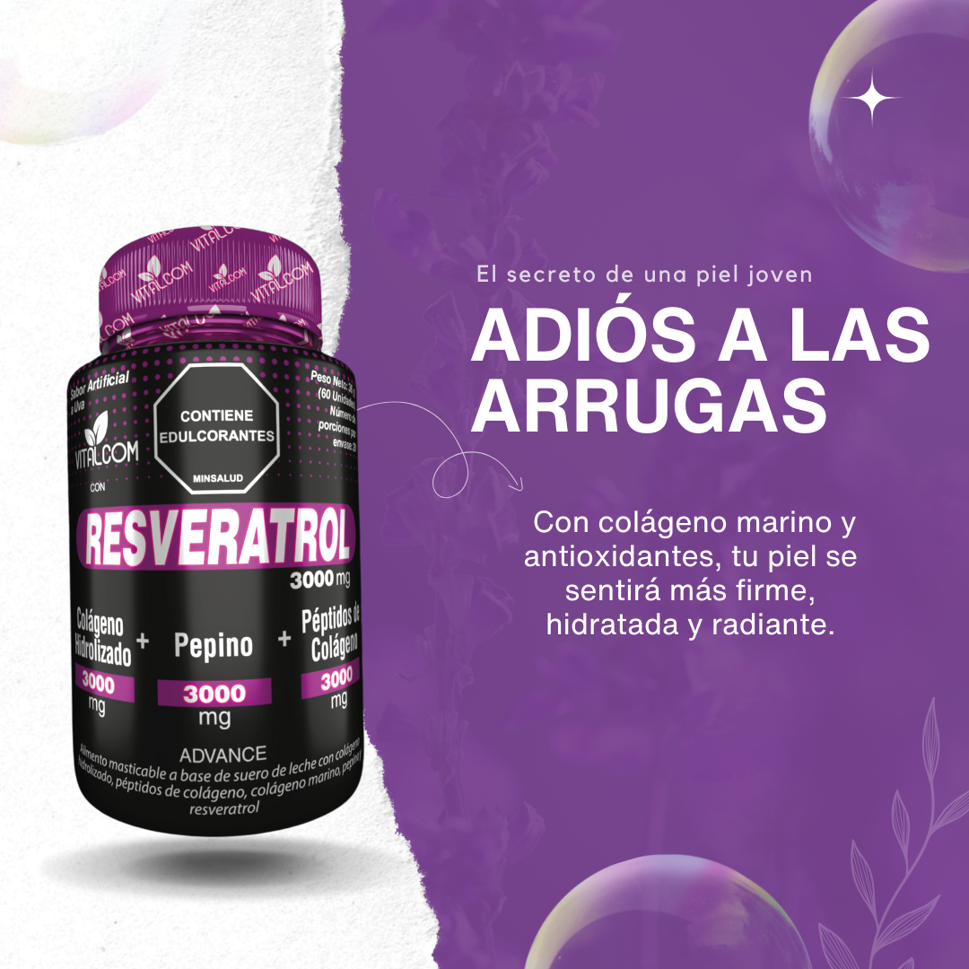 RESVERATROL FRASCO X 60 TBL MASTICABLES  VITALCOM