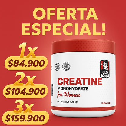 Old School® Monohidrato de creatina para mujeres