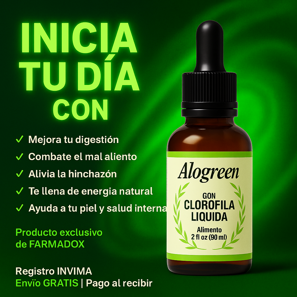 Alogreen™ Clorofila en Gotas | Detox Natural, Bienestar Digestivo y Aliento Fresco